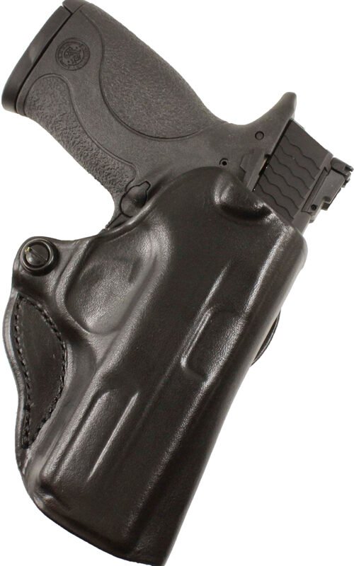 DESANTIS MINI SCABBARD HOLSTER - RH OWB LEATHER KIMBER MICRO BL