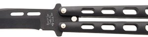 BEAR & SON BUTTERFLY KNIFE - 3.58" BLACK TANTO BLADE