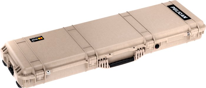 PELICAN 1750 CASE W/ WHEELS - 3 PC FOAM FITS 48" GUNS TAN