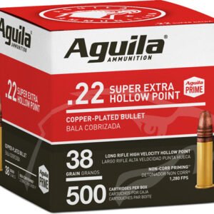 AGUILA HIGH-VEL 22LR 38GR - PLATED HP 1280FPS 500RD 4BX/CS