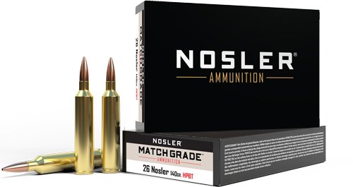 NOSLER MATCH GRADE 26 NOSLER - 140GR CUSTOM HPBT 20RD 10BX/C