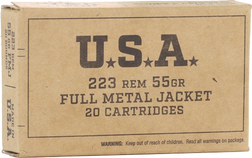 WINCHESTER USA 223 REM - 55GR FMJ 20RD 50BX/CS