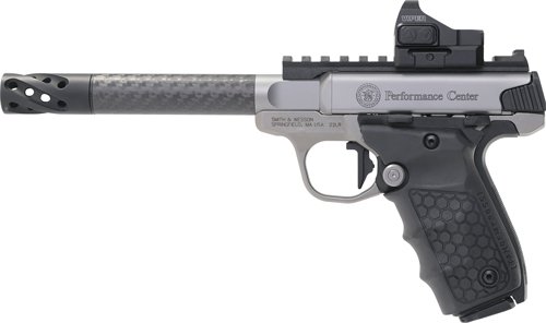 S&W SW22 VICTORY PF CENTER - 22LR 6" CARBON FIBER REDDOT