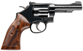 S&W 48 CLASSIC 22WMR 4" AS - BRIGHT BLUED CHECKERED WOOD