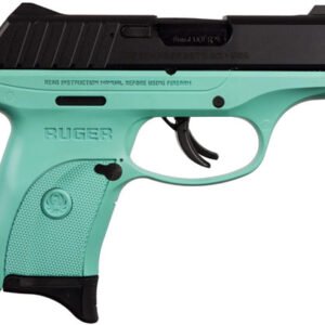 RUGER EC9s 9MM LUGER AS 7-SHOT - BLUED SLIDE/TURQUOISE FRAME