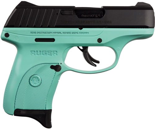 RUGER EC9s 9MM LUGER AS 7-SHOT - BLUED SLIDE/TURQUOISE FRAME