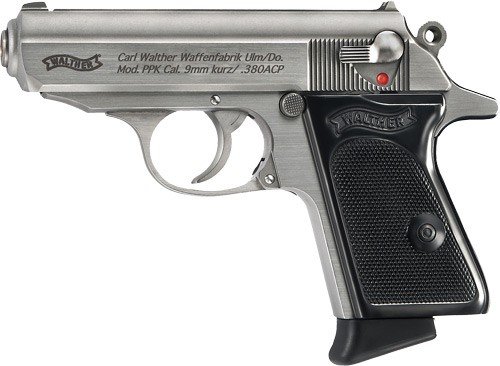 WALTHER PPK 380ACP SS FS - 6+1 RD BLACK SYNTHETIC GRIPS