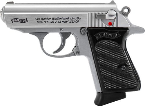 WALTHER PPK 32ACP SS FS - 6+1 RD BLACK SYNTHETIC GRIPS
