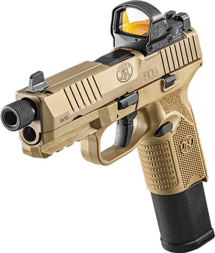 FN 509M TACTICAL 9MM HOLOSUN - 407C 1-24RD & 1-15RD MAG FDE