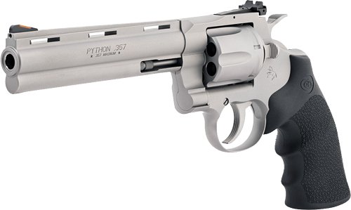 COLT PYTHON 357MAG 6" SS BEAD - BLASTED ADJ SIGHT HOGUE GRIPS