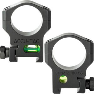 ACCU-TAC 34MM SCOPE RINGS - STEEL FLAT BLACK