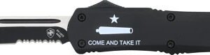 TEMPLAR KNIFE LARGE OTF AR - COME & TAKE IT 3.5" BLK TANTO