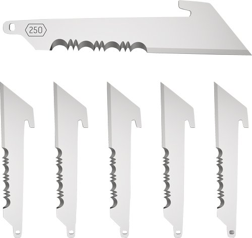 OUTDOOR EDGE 2.5" UTILITY BLDS - W/SERRATIONS BLACK BLADE 6-PK