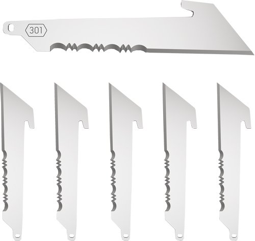 OUTDOOR EDGE 3" UTILITY BLADES - W/SERRATIONS BLACK BLADE 6-PK