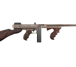 Auto-Ordnance Thompson T1 Bootlegger 1927A-1 16.5" .45 ACP 20+1/50+1 Burnt Bronze/Engraved Wood