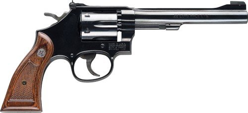S&W 17 CLASSIC 22LR 6" AS - BLUED CHECKERED WOOD GRIPS
