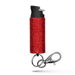 PEPPER SPRAY KEYCHAIN WITH RHINESTONES - RED