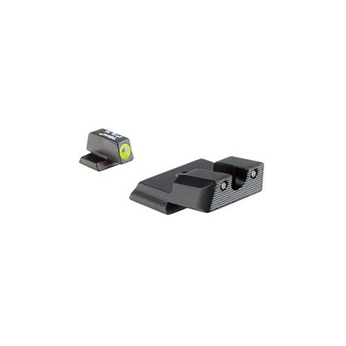 HD XR SIGHTS - S&W M&P SHIELD, SHIELD PLUS, SHIELD 2.0, FRONT YELLOW OUTLINE/GREEN TRITIUM, REAR BLACK OUTLINE/GREEN TRITIUM