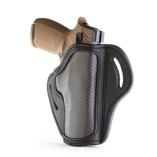 PROJECT STEALTH OPEN TOP BELT HOLSTER - BLACK, RIGHT HANDED, CARBON FIBER, SIG SAUER P220/P226, BH2.4