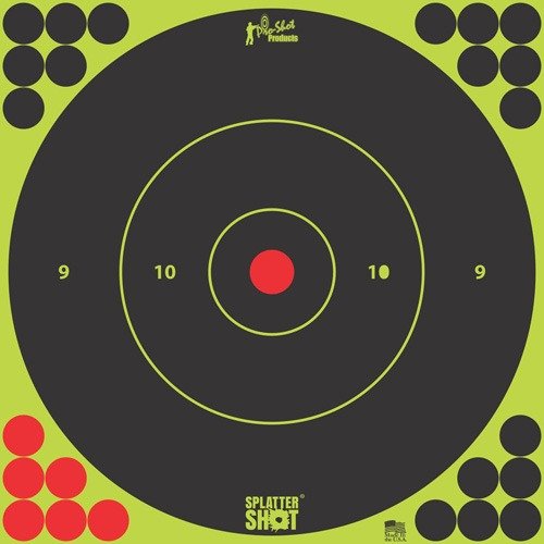 6" SPLATTERSHOT BULLSEYE GREEN - PEEL & STICK - 12 PACK