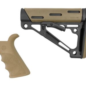 Hogue AR-15/M-16 2-Piece Kit Flat Dark Earth Grip and Collapsible Buttstock - Fits Commercial Buffer Tube