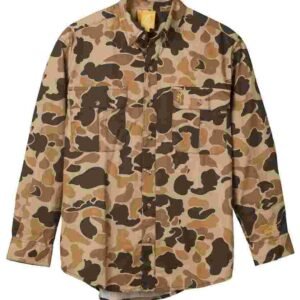 Browning Wasatch-CB Shirt Button-Front 2 Pocket Vintage Tan Camo 2XL