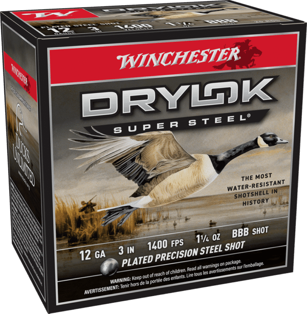 WINCHESTER 12 GA 3" BBB DRYLOK STEEL MAGNUM 1-1/4 OZ 25 RD/BX 10 BX/CS