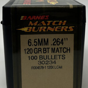 Barnes 6.5mm (.264 Dia) Reloading Bullets Match Burner B30234 120 Grain Boat Tail Open Tip 100 Pieces