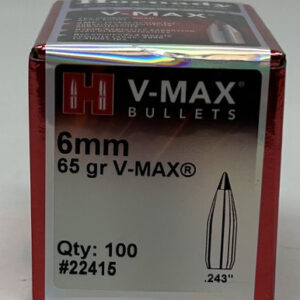 Hornady 6mm (.243 Dia) Reloading Bullets H22415 65 Grain V-Max 100 Pieces