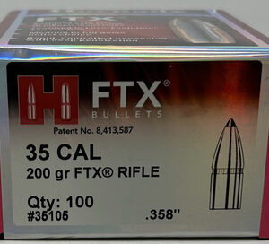 Hornady 35 Cal (.358 Dia) Reloading Bullets For 35 Rem H35105 200 Grain FTX 100 Pieces
