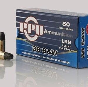 PPU Handgun Ammunition .38 S&W 145 gr LRN 689 fps 50/ct