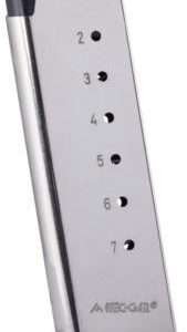 Mec-Gar 1911 Officer Handgun Magazine with Removable Buttplate & Follower .45 ACP HT Nickel 7 rds High Cap