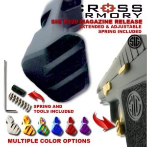 Extended Adjustable Magazine Release for SIG P320 by Cross Armory