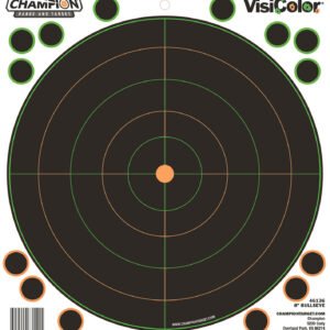 Champion Targets 46136 VisiColor Self-Adhesive Paper Black/White 8" Bullseye 5 Pack