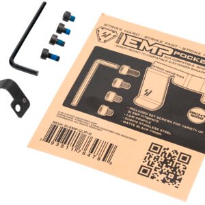 Strike Industries EMPCLIPR Magazine Pocket Clip Stainless Steel Black for SI EMP Mag Extension Right Hand