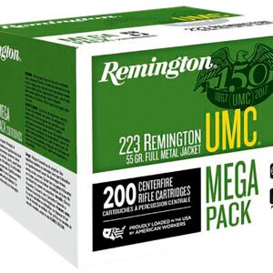 Remington Ammunition 23683 UMC Mega Pack 223Rem 55gr Full Metal Jacket 200 Per Box/4 Case