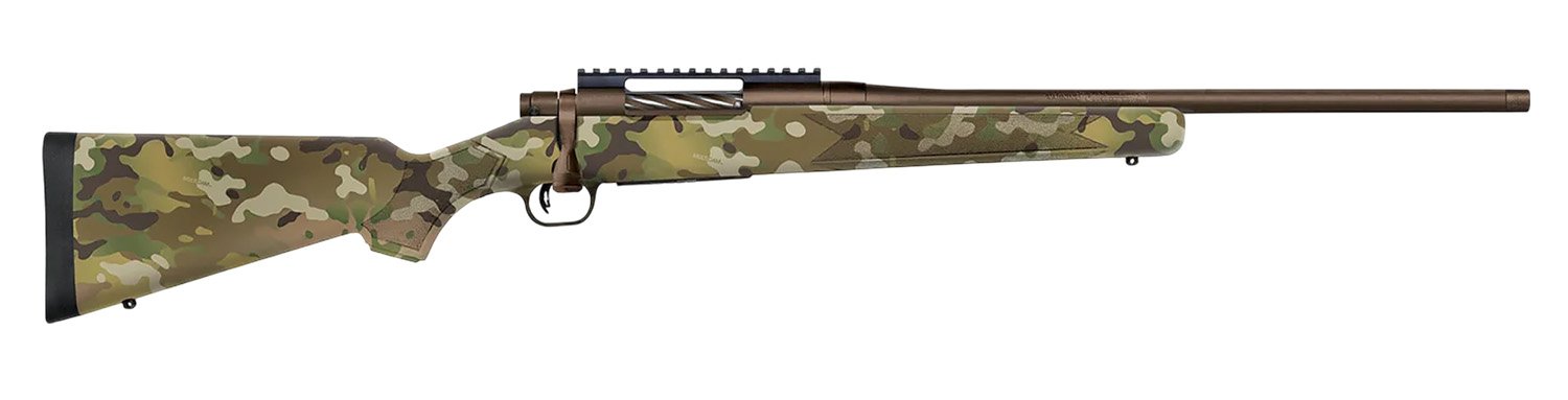 Mossberg 28283 Patriot  Compact 300 Win Mag 4+1 20" Patriot Brown Cerakote Threaded Bull Barrel, Patriot Brown Cerakote Steel Receiver w/Picatinny Rail, MultiCam Fixed Synthetic Stock
