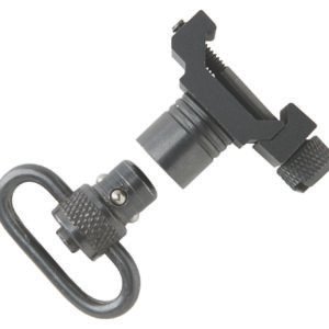 Uncle Mike's 21101 Quick Detach Swivel Set made of Steel with Black Finish, 1" Loop Size & Push Button Style for Picatinny & Weaver-Style Rails