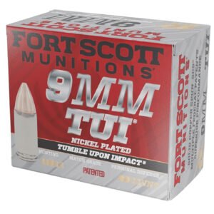 Fort Scott Munitions 9MM115SCVNIC Tumble Upon Impact (TUI)  9mmLuger 115gr Solid Copper Spun 20 Per Box/25 Case