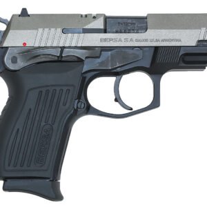 Bersa TPR9CDT TPRC  Compact Frame 9mm Luger 13+1, 3.50" Black Steel Barrel, Nickel Cerakote Serrated Steel Slide, Matte Black Aluminum Frame w/Beavertail, Ambidextrous
