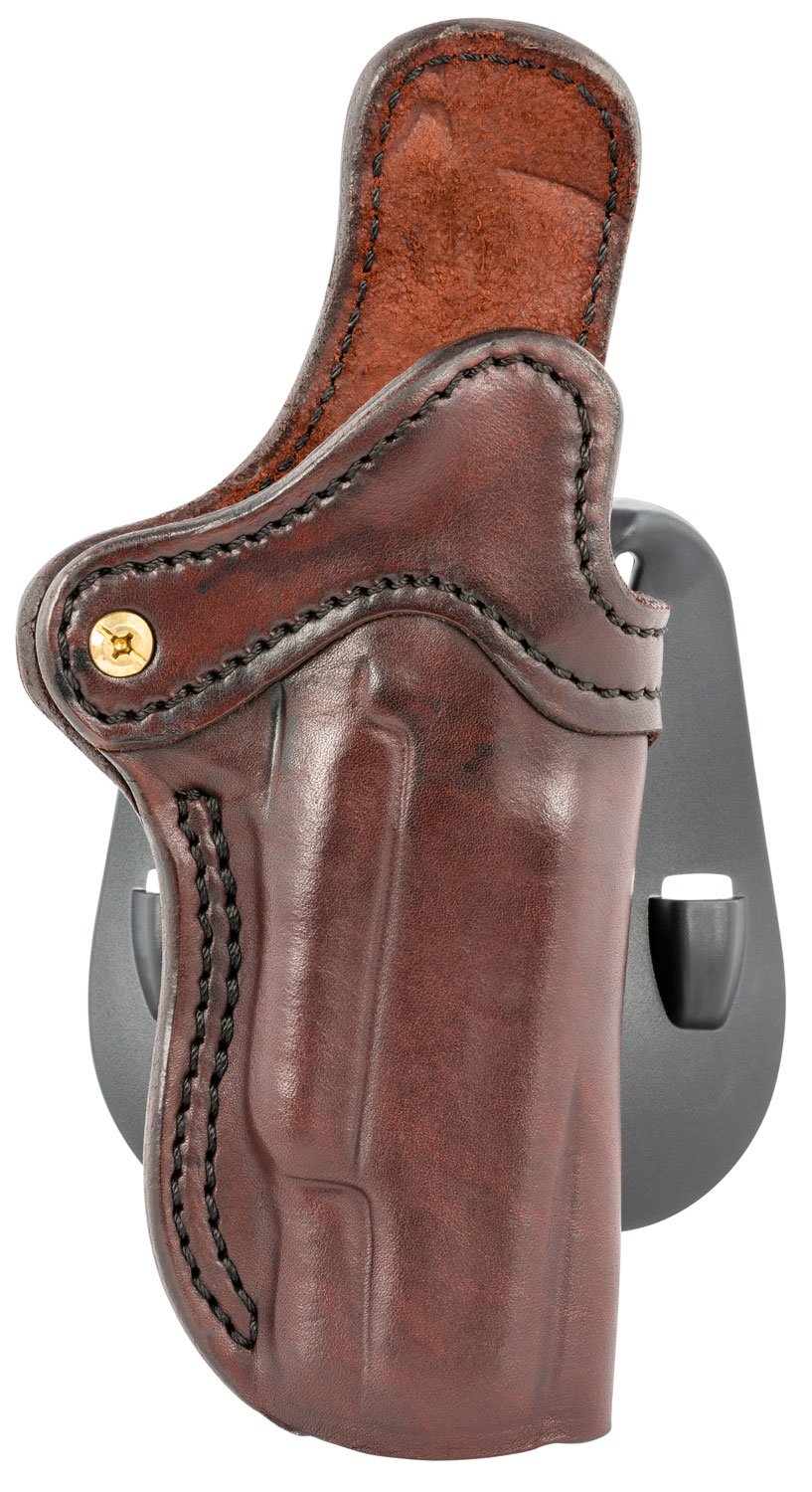121700.jpg 1791 Gunleather ORPDH1SBRR BH1 Optic Ready Size 01 OWB Style made of Leather with Signature Brown Finish, Adjustable Cant & Paddle Mount Type fits 4-5" Barrel 1911 for Right Hand