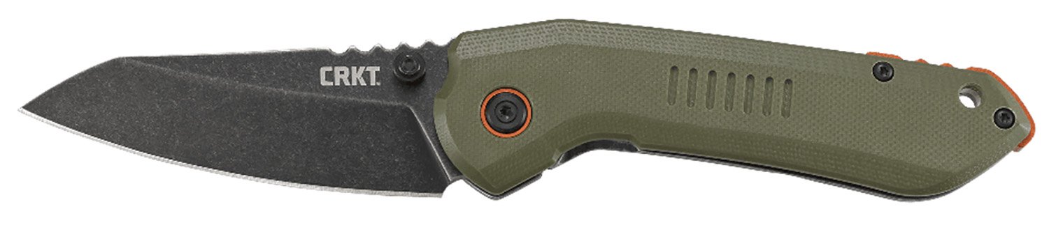 CRKT 6280 Overland  3" Folding Sheepsfoot Plain Stonewashed 8Cr13MoV SS Blade/ Green G10/SS Handle Includes Pocket Clip