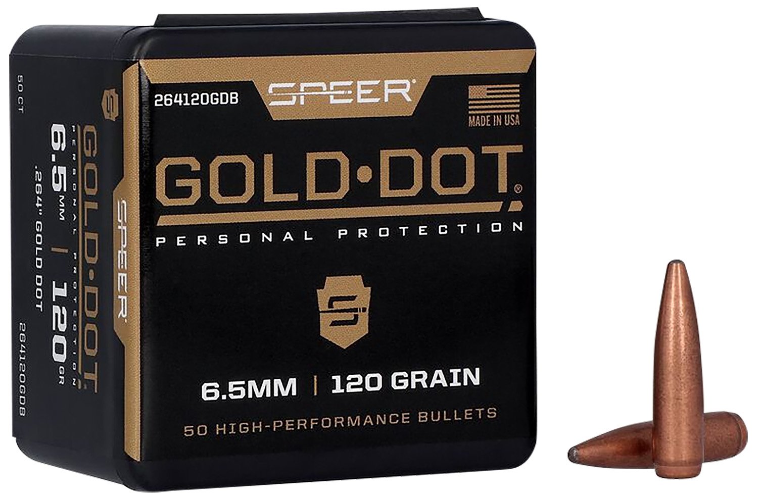 Speer 264120GDB Gold Dot  264Cal 120gr Bonded Soft Point 50 Per Box/20 Case