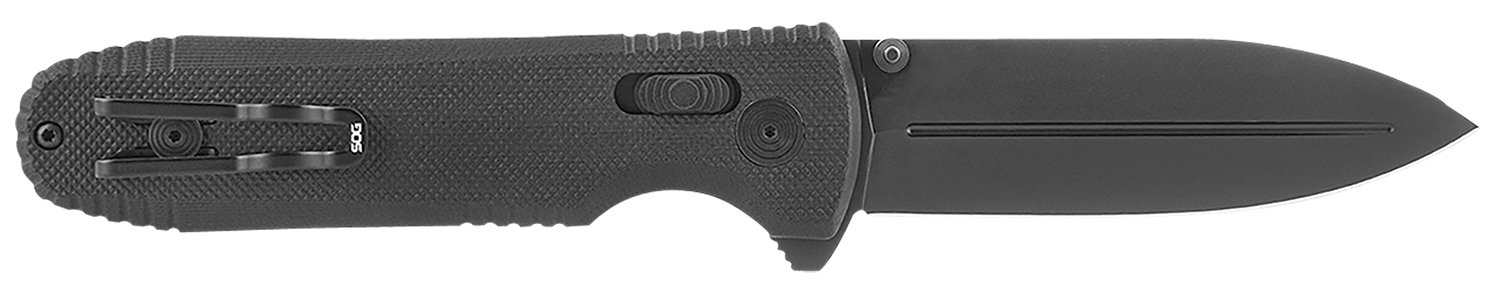 S.O.G SOG12610557 Pentagon XR LTE 3.60" Folding Spear Point Graphite TiNi Cryo CTS XHP Blade/Black G10 Handle Includes Belt Clip