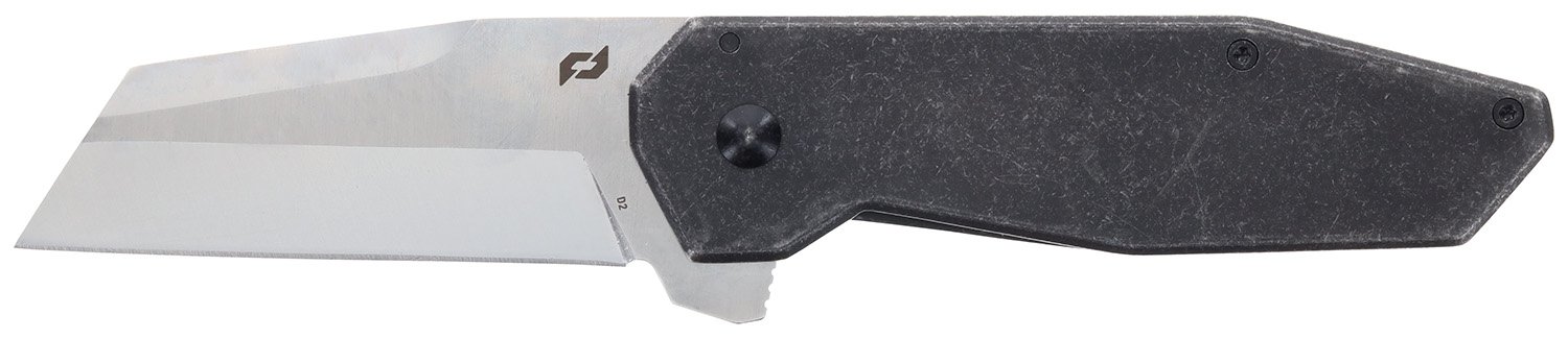 Schrade 1136251 Slyte  3" Folding Plain Satin D2 Steel Blade 4.50" Dark Stonewash Stainless Steel Handle