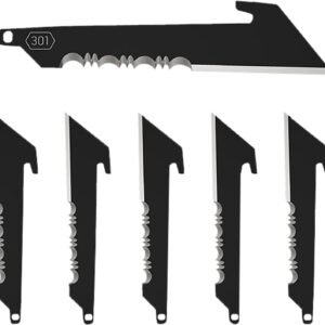 Outdoor Edge RRUS30K6C Replacement Blades 6 3" Black Utility Serrated 420J2 SS Blades