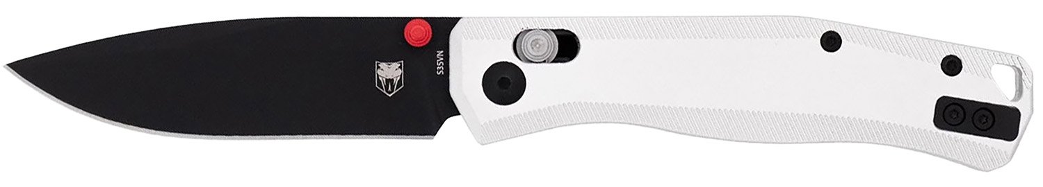 CobraTec Knives CTRGTSIL Regent  EDC 3.25" Flip Open Plain Black TiCN S35VN Blade, 4.25" Silver Aluminum Handle
