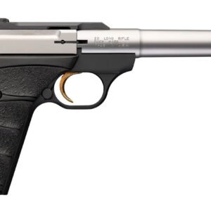 Browning 051616490 Buck Mark Camper SR 22 LR 10+1 5.90" Stainless Threaded Bull Barrel, Matte Black Aluminum Receiver, Black Overmolded UFX Grip