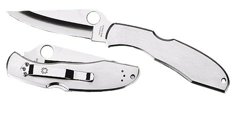32276.jpg Spyderco C10S Endura 4 3.85" Folding Clip Point Part Serrated VG-10 SS Blade Satin Stainless Steel Handle Includes Pocket Clip