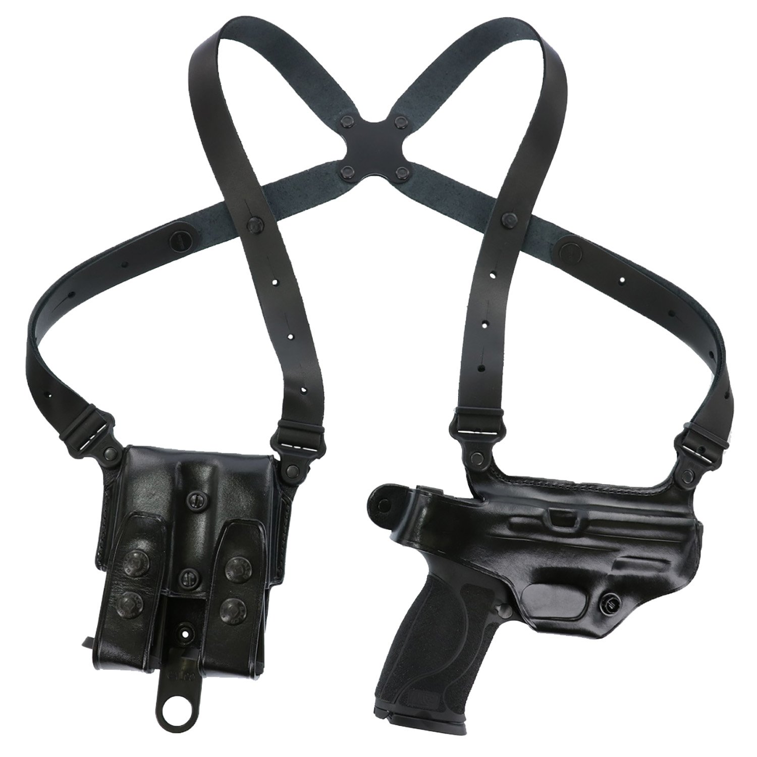 71392.jpg Galco MCII652B Miami Classic II Shoulder System Size Fits Chest Up To 56" Black Leather Harness Compatible w/S&W M&P Shield/Glock 43/43X Right Hand